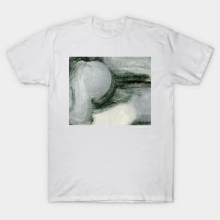 Abstract Oil Painting Linen Greenish Gray 1c15 T-Shirt